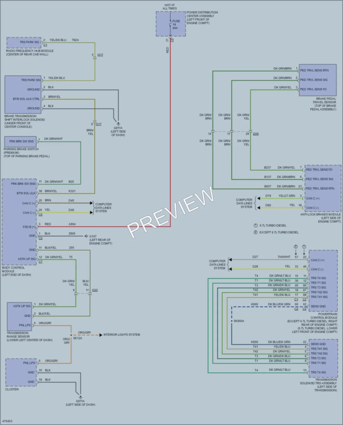 2015 Ram 2500Pickup Shift Interlock wiring diagram preview