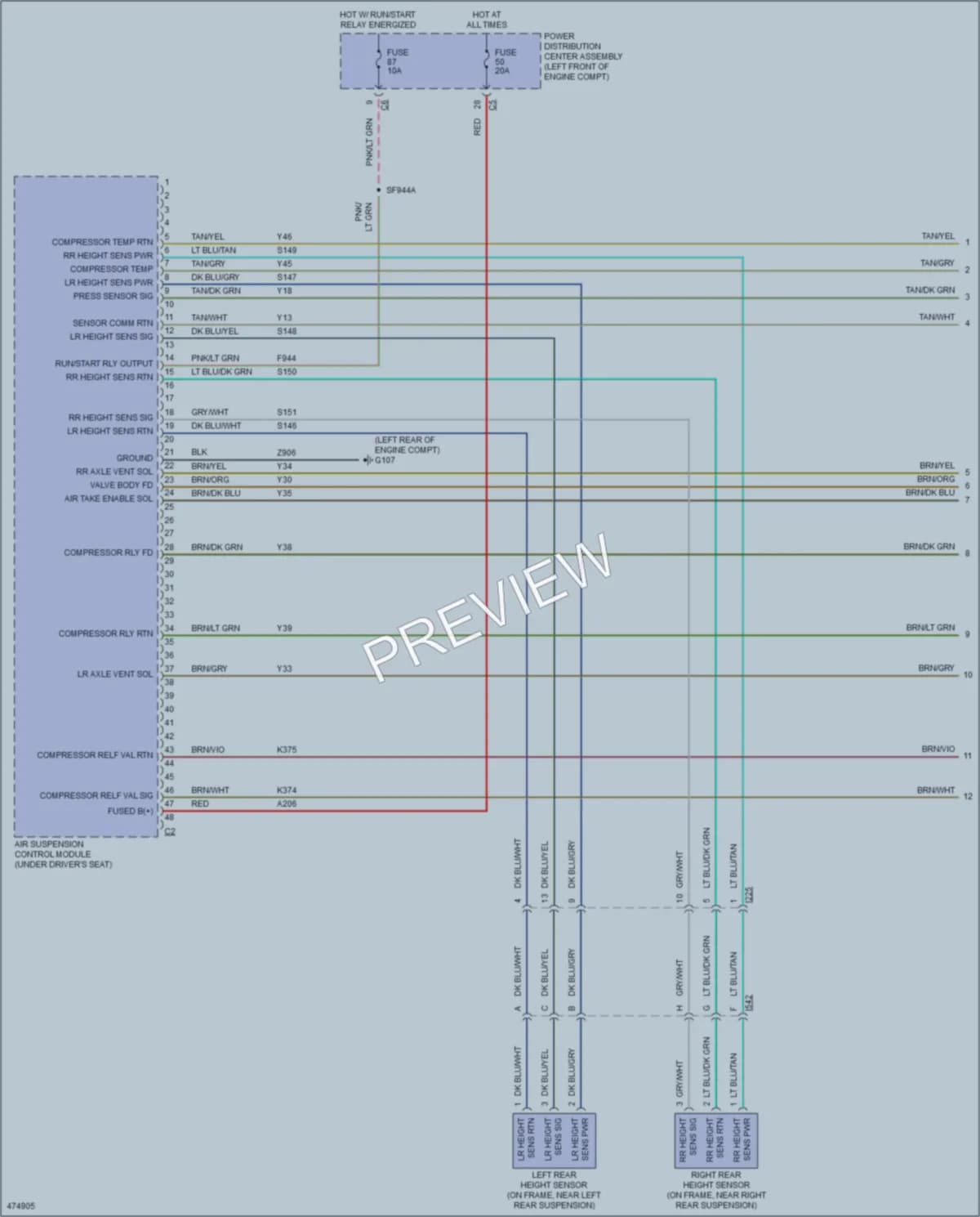 2015 Ram 3500Pickup Electronic Suspension wiring diagram preview