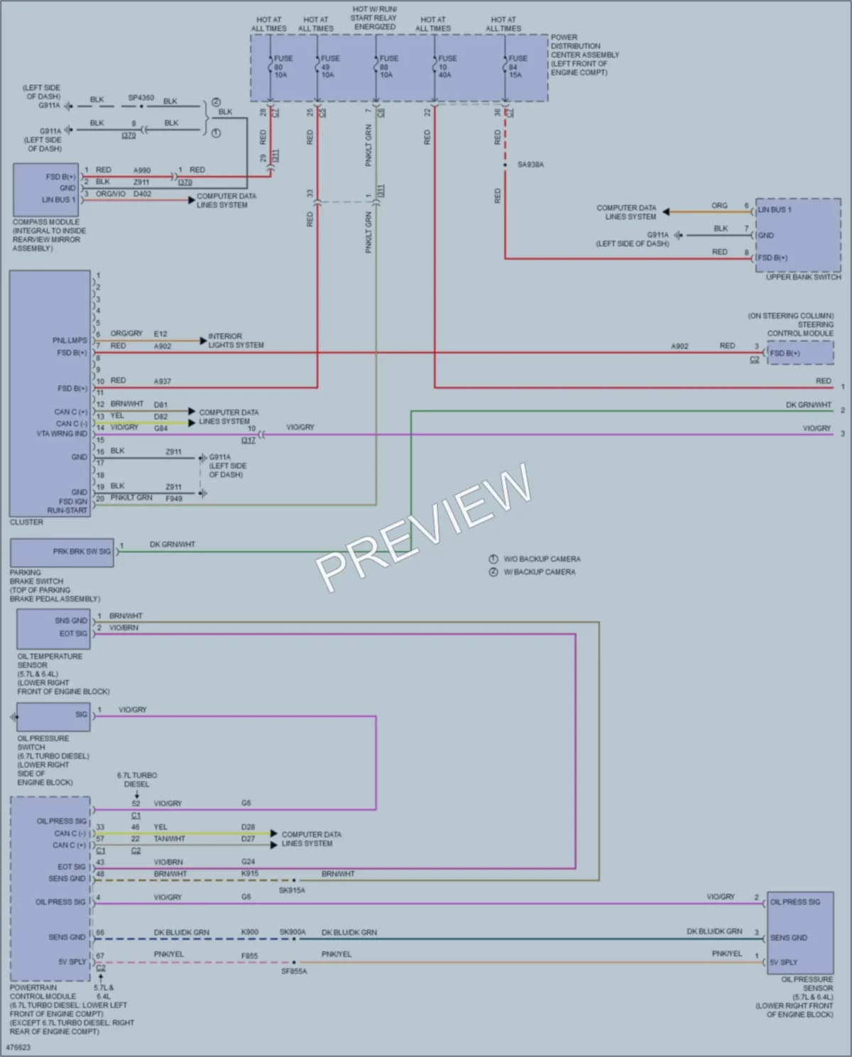 2015 Ram 3500Pickup Instrument Cluster wiring diagram preview