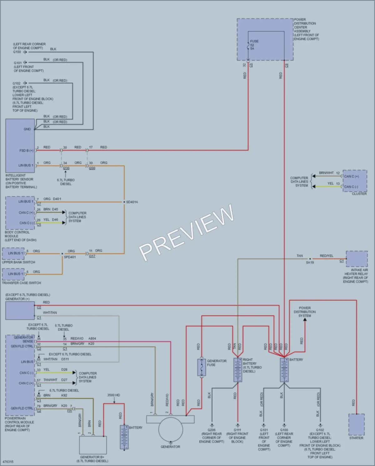2015 Ram 3500Pickup Starting Charging wiring diagram preview