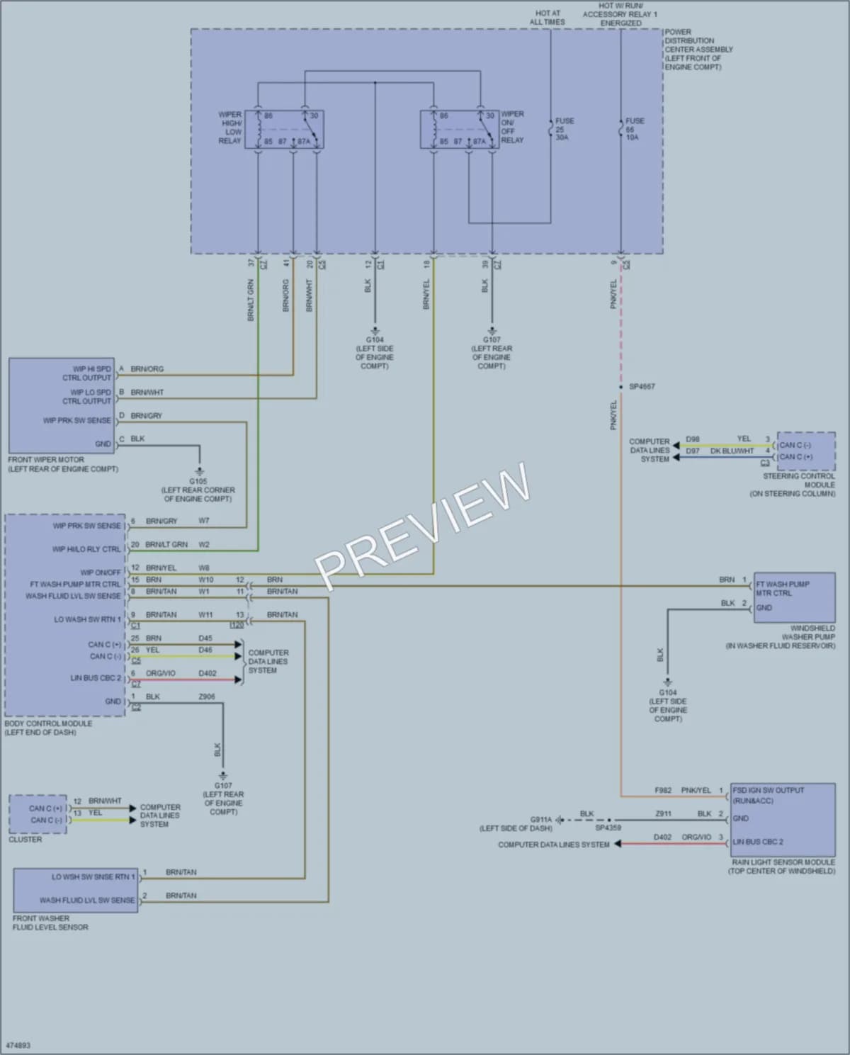 2015 Ram 3500Pickup Wiper Washer wiring diagram preview