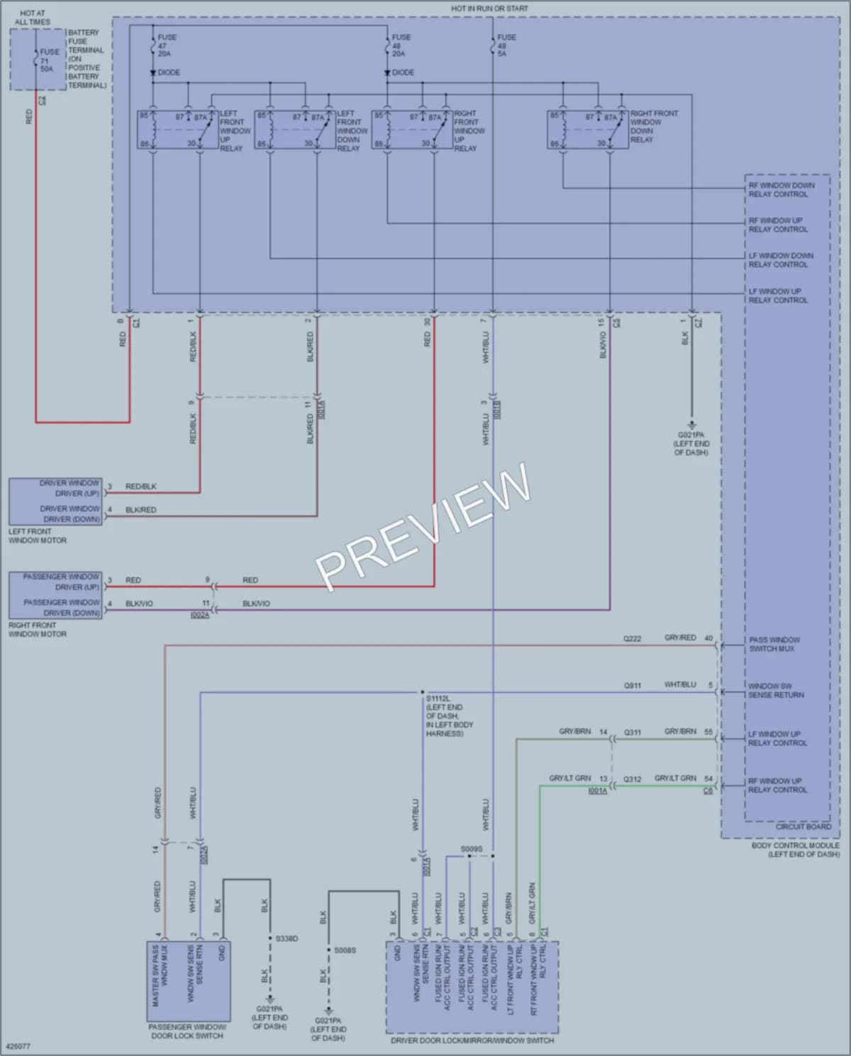 2015 Ram 3500ProMaster Power Windows wiring diagram preview