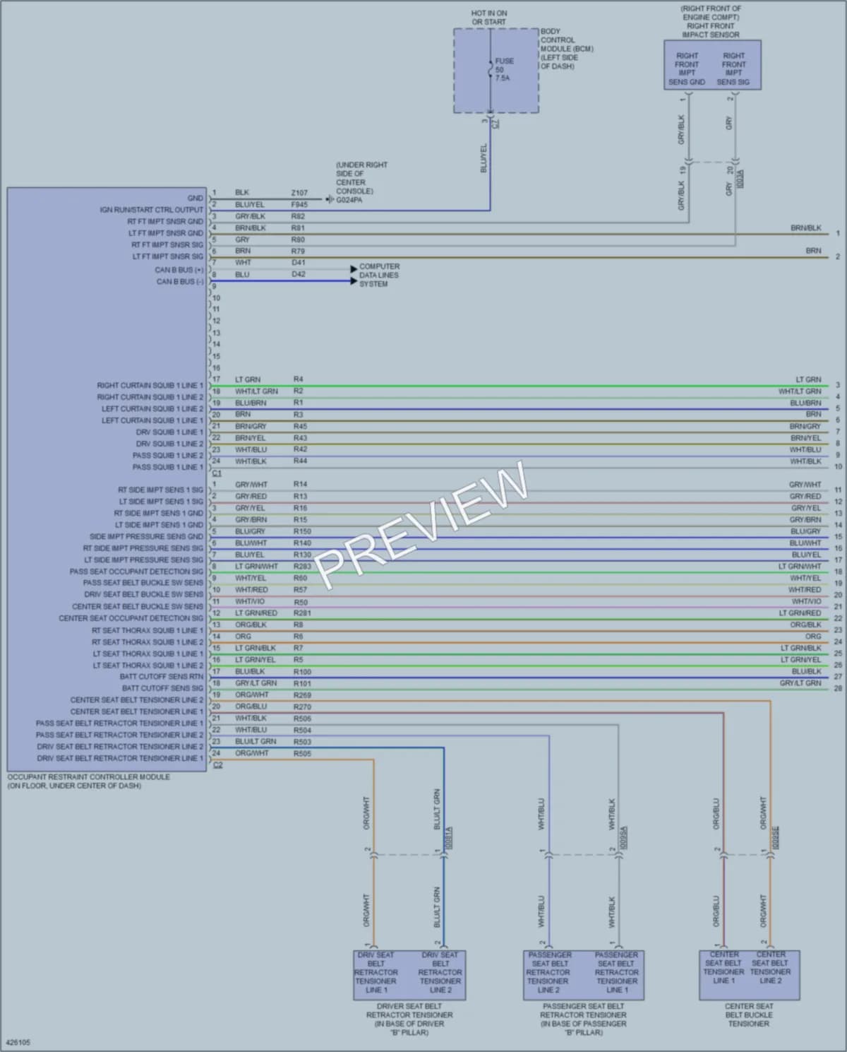2015 Ram 3500ProMaster Supplemental Restraints wiring diagram preview