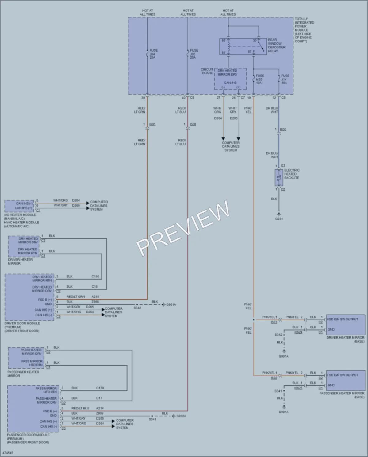 2015 Ram CV Defoggers wiring diagram preview