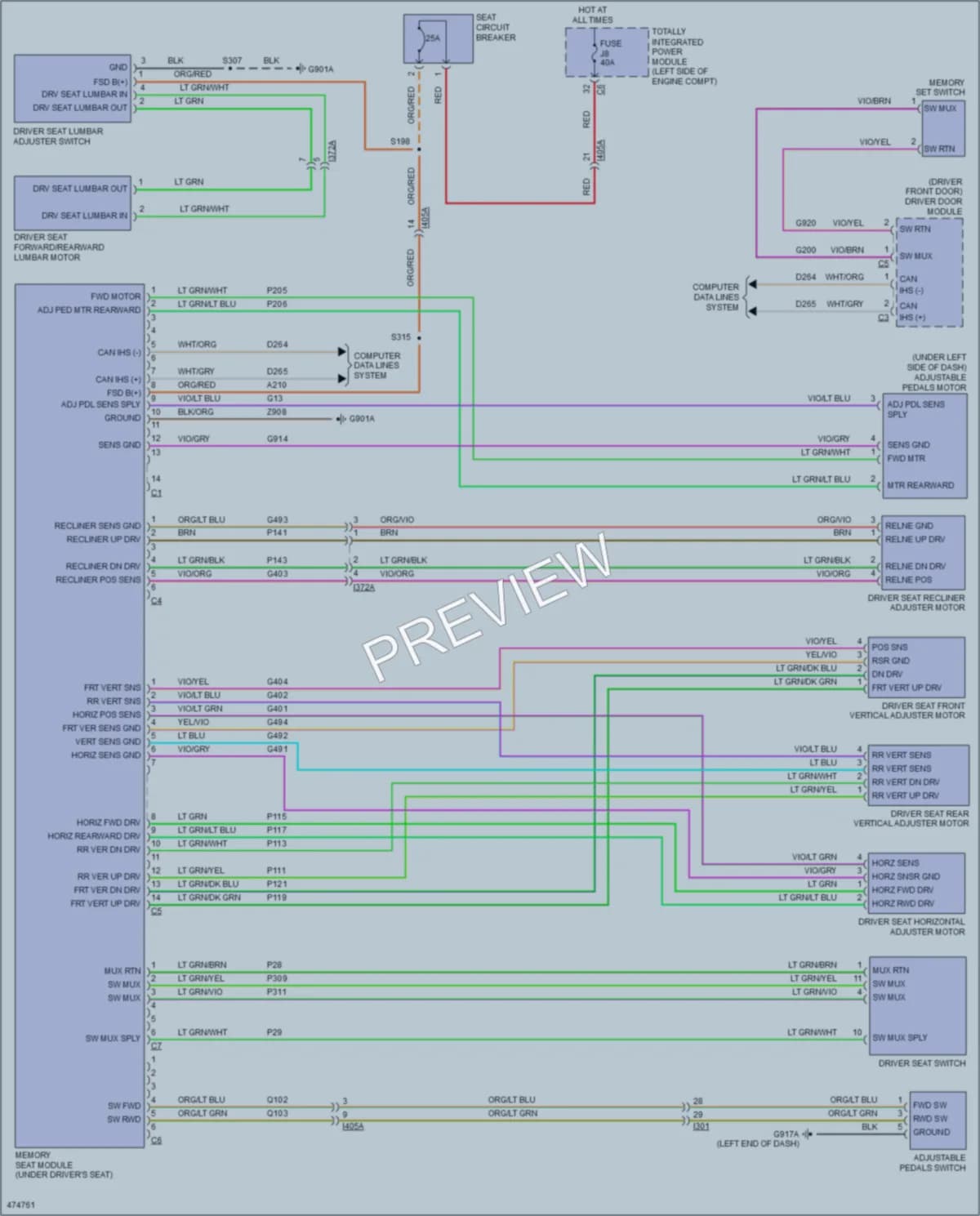 2015 Ram CV Memory Systems wiring diagram preview