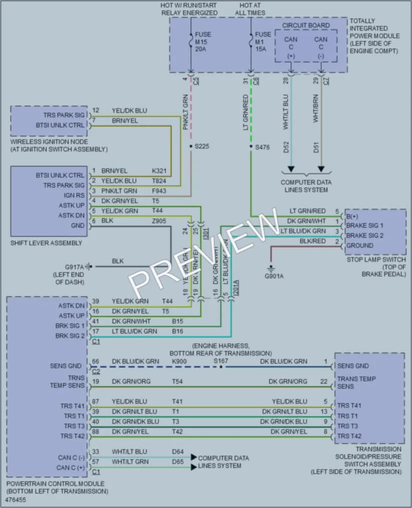 2015 Ram CV Shift Interlock wiring diagram preview