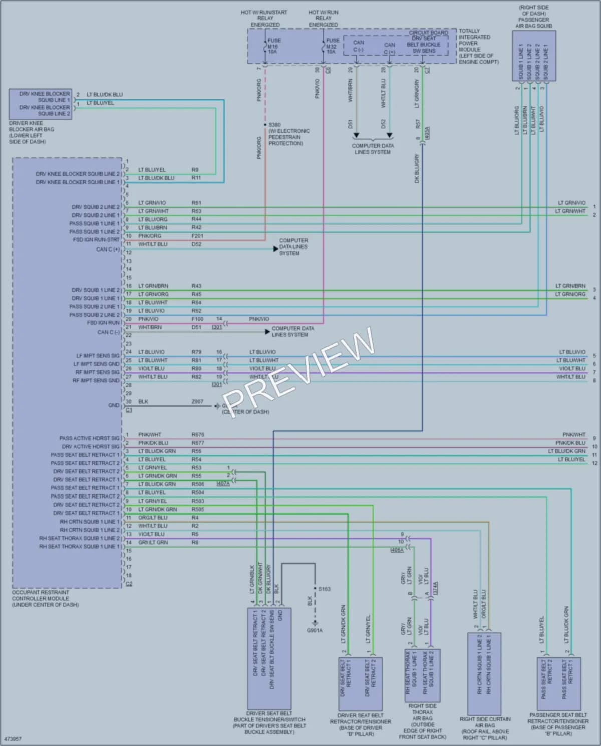 2015 Ram CV Supplemental Restraints wiring diagram preview