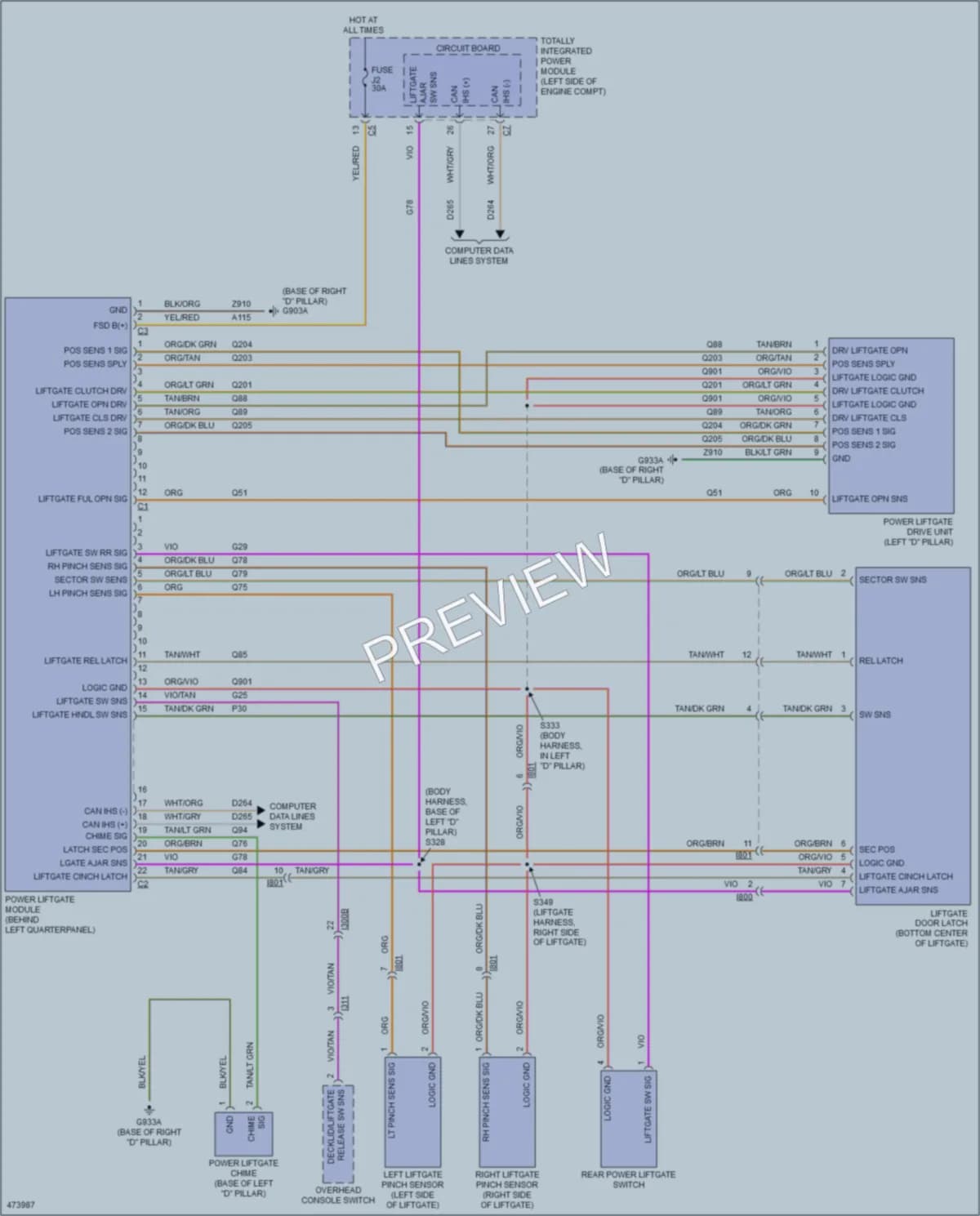 2015 Ram CV Trunk Tailgate Fuel Door wiring diagram preview