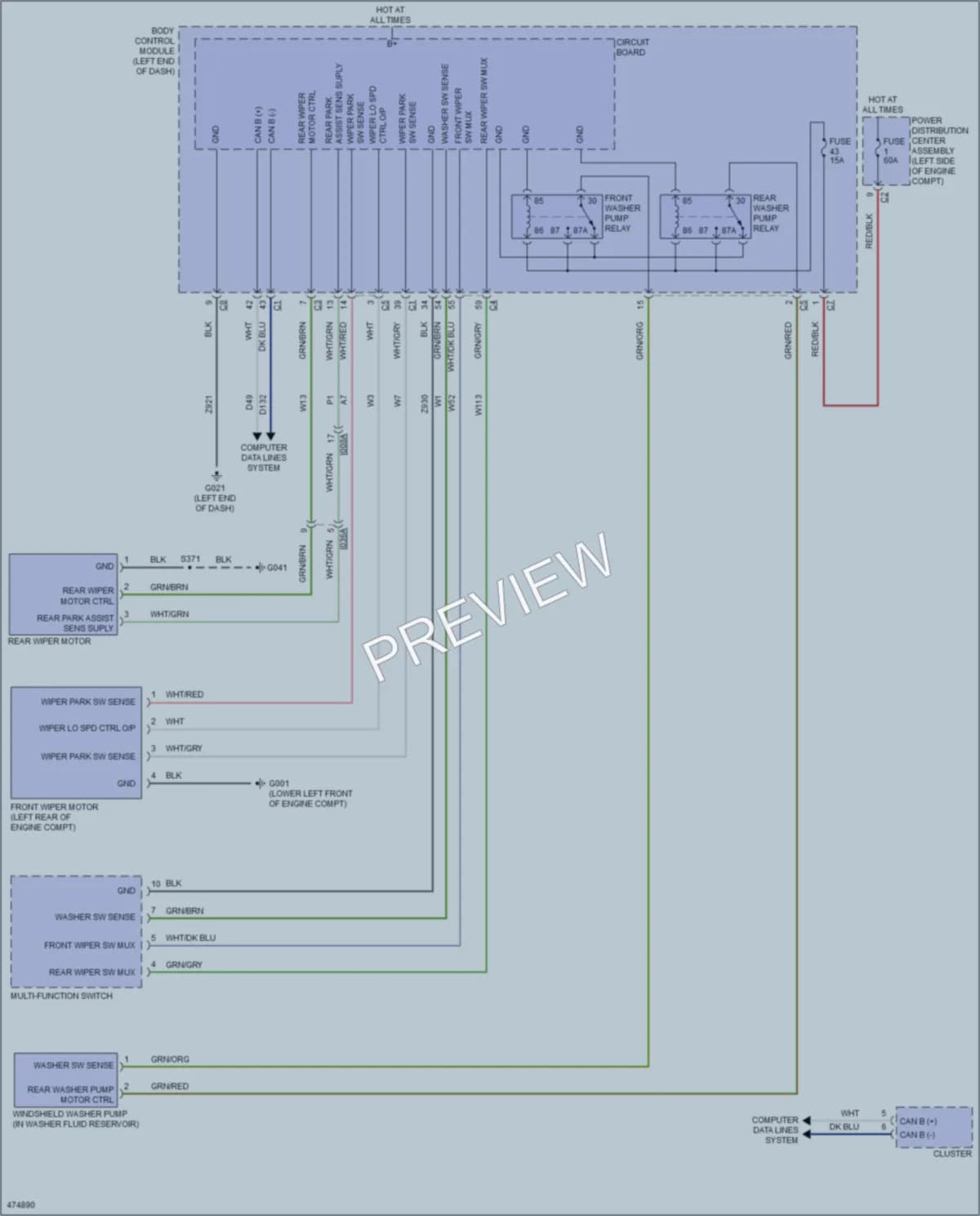2015 Ram ProMasterCity Wiper Washer wiring diagram preview
