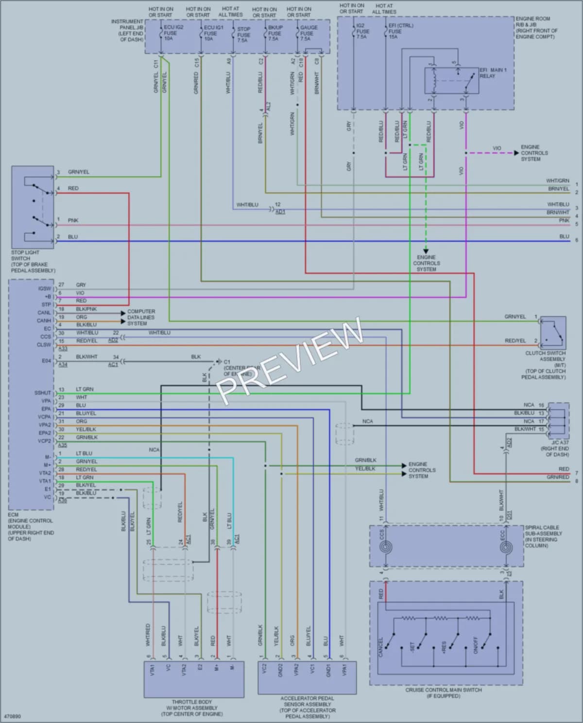 2015 Scion FRS Cruise Control wiring diagram preview