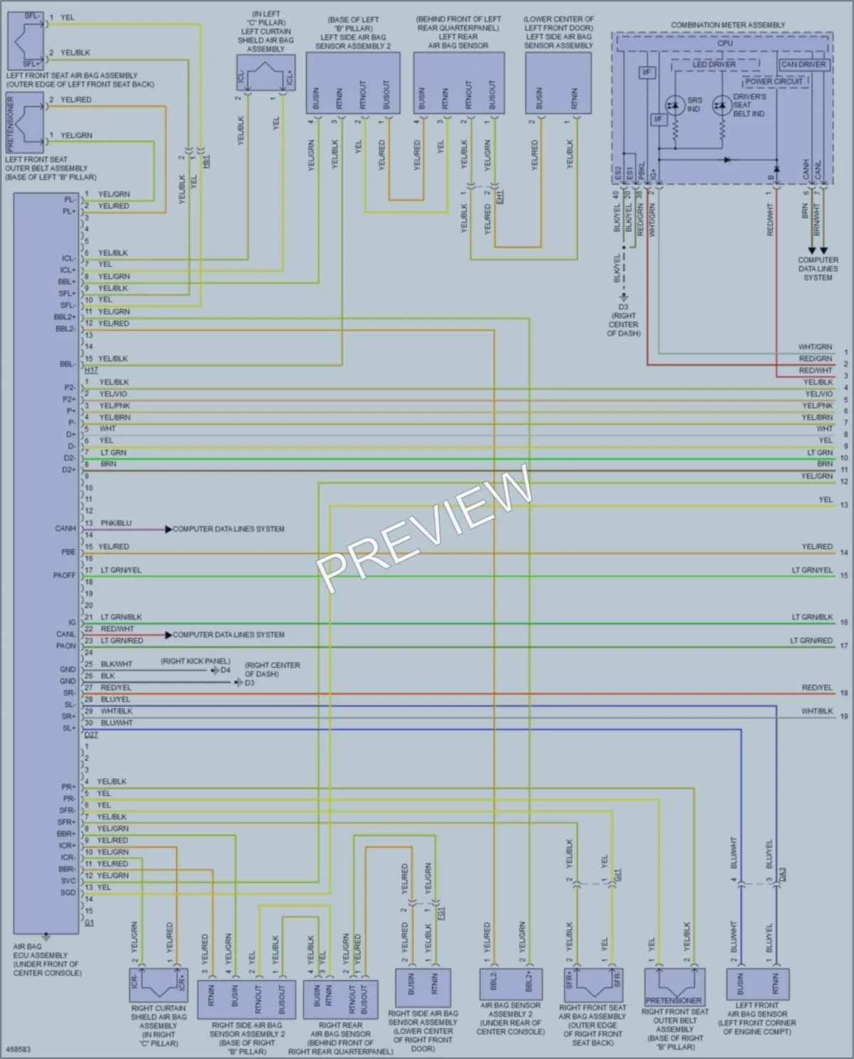 2015 Scion FRS Supplemental Restraints wiring diagram preview