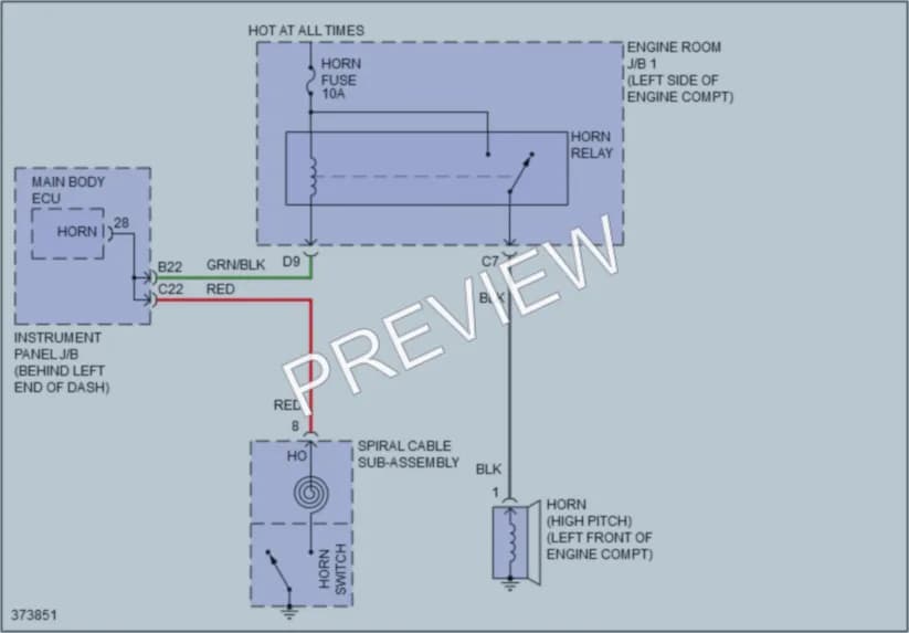 2015 Scion iQ Horn wiring diagram preview