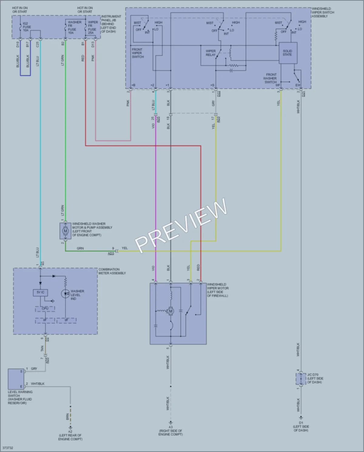 2015 Scion iQ Wiper Washer wiring diagram preview