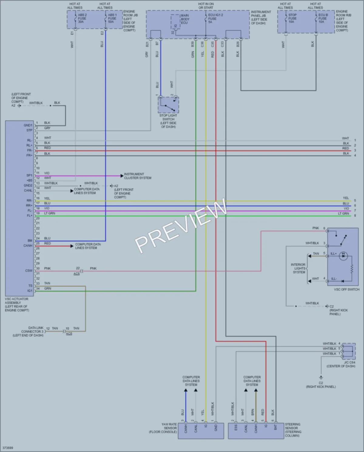 2015 Scion tC Anti Lock Brakes wiring diagram preview