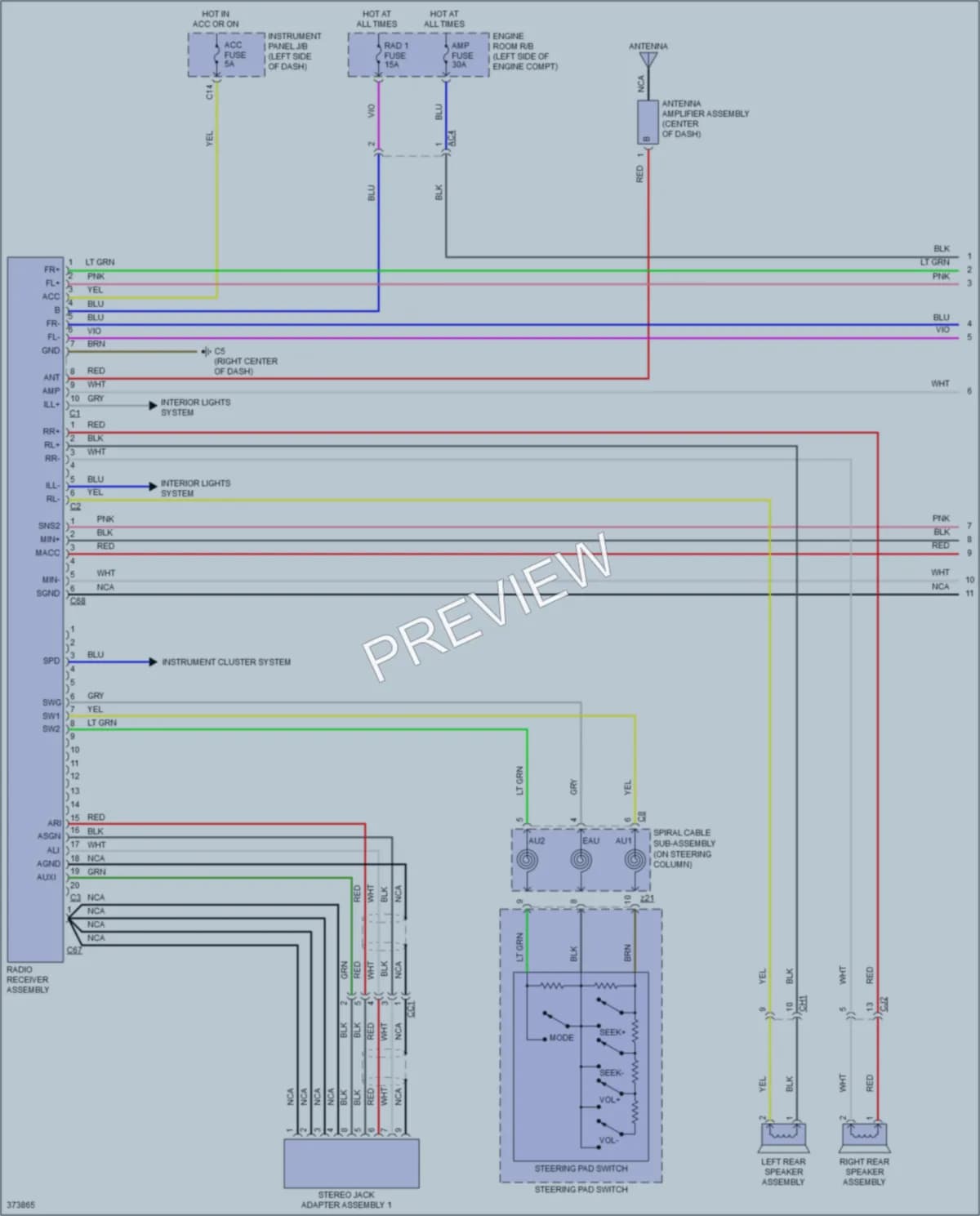 2015 Scion tC Radio wiring diagram preview