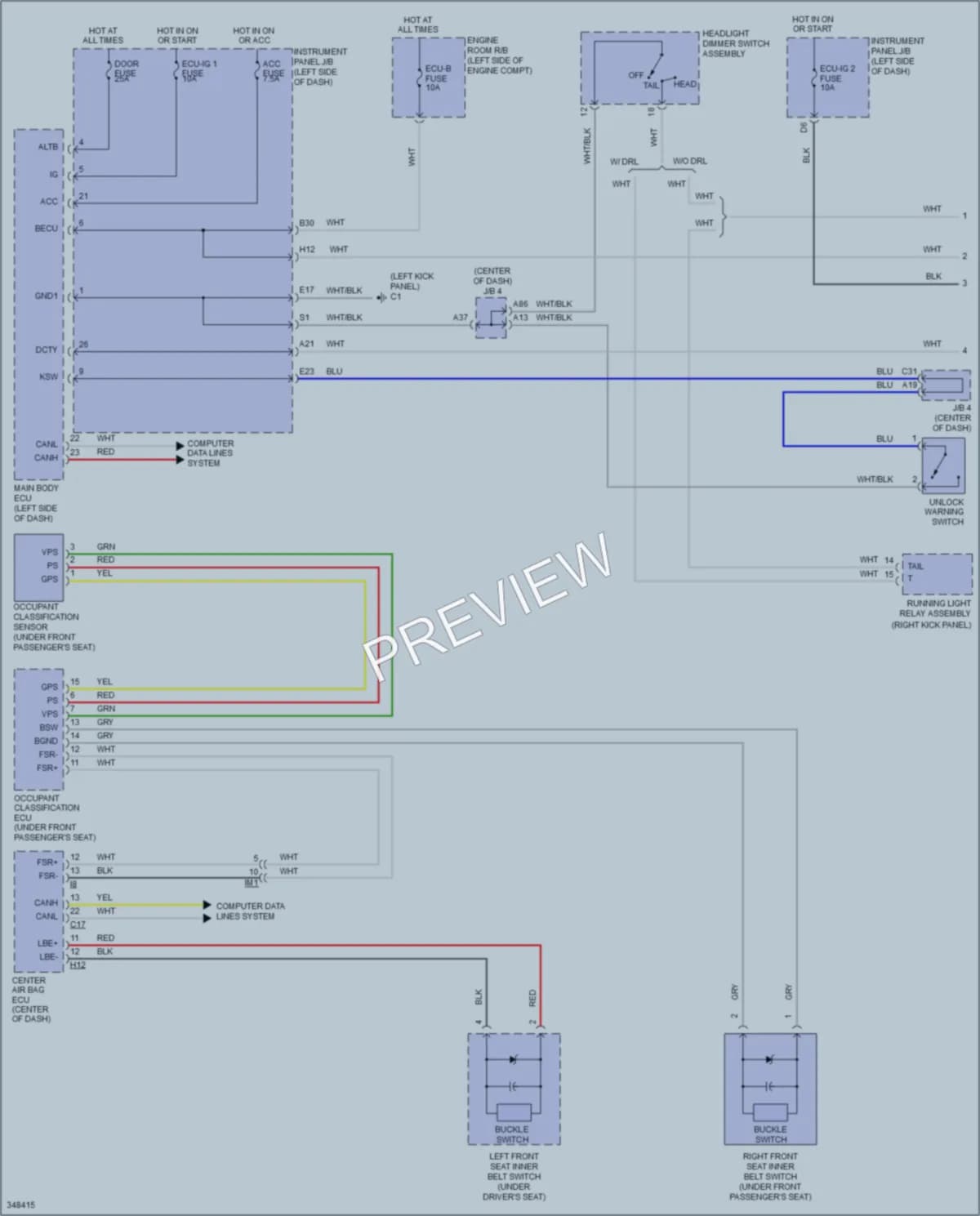 2015 Scion xB Warning Systems wiring diagram preview
