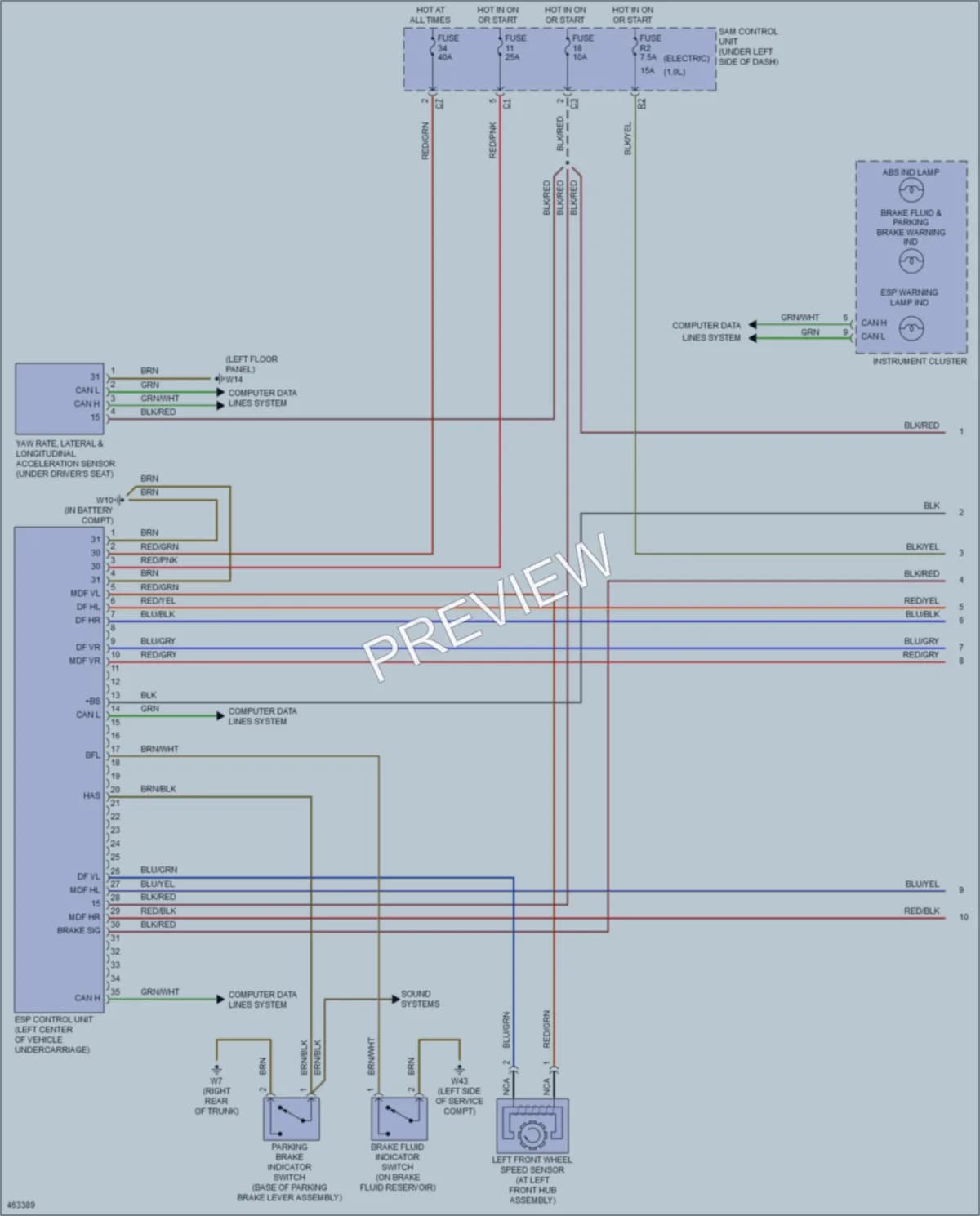 2015 Smart fortwo Anti Lock Brakes wiring diagram preview