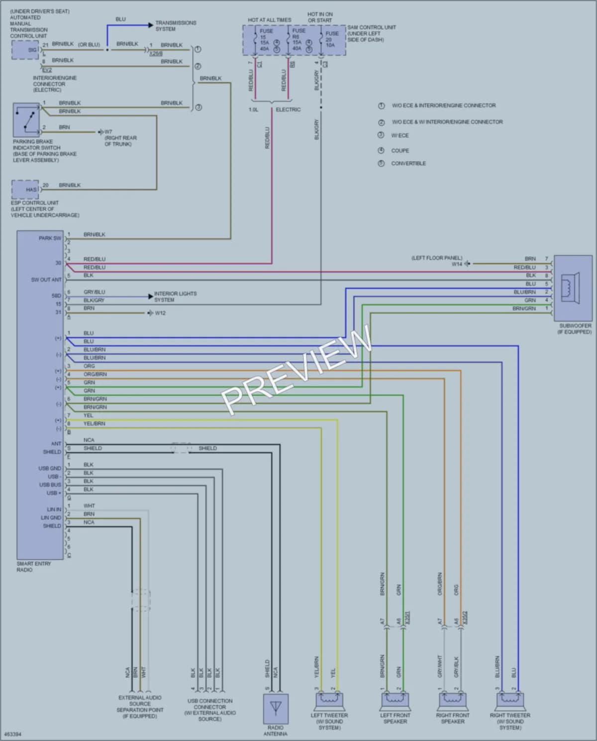 2015 Smart fortwo Radio wiring diagram preview