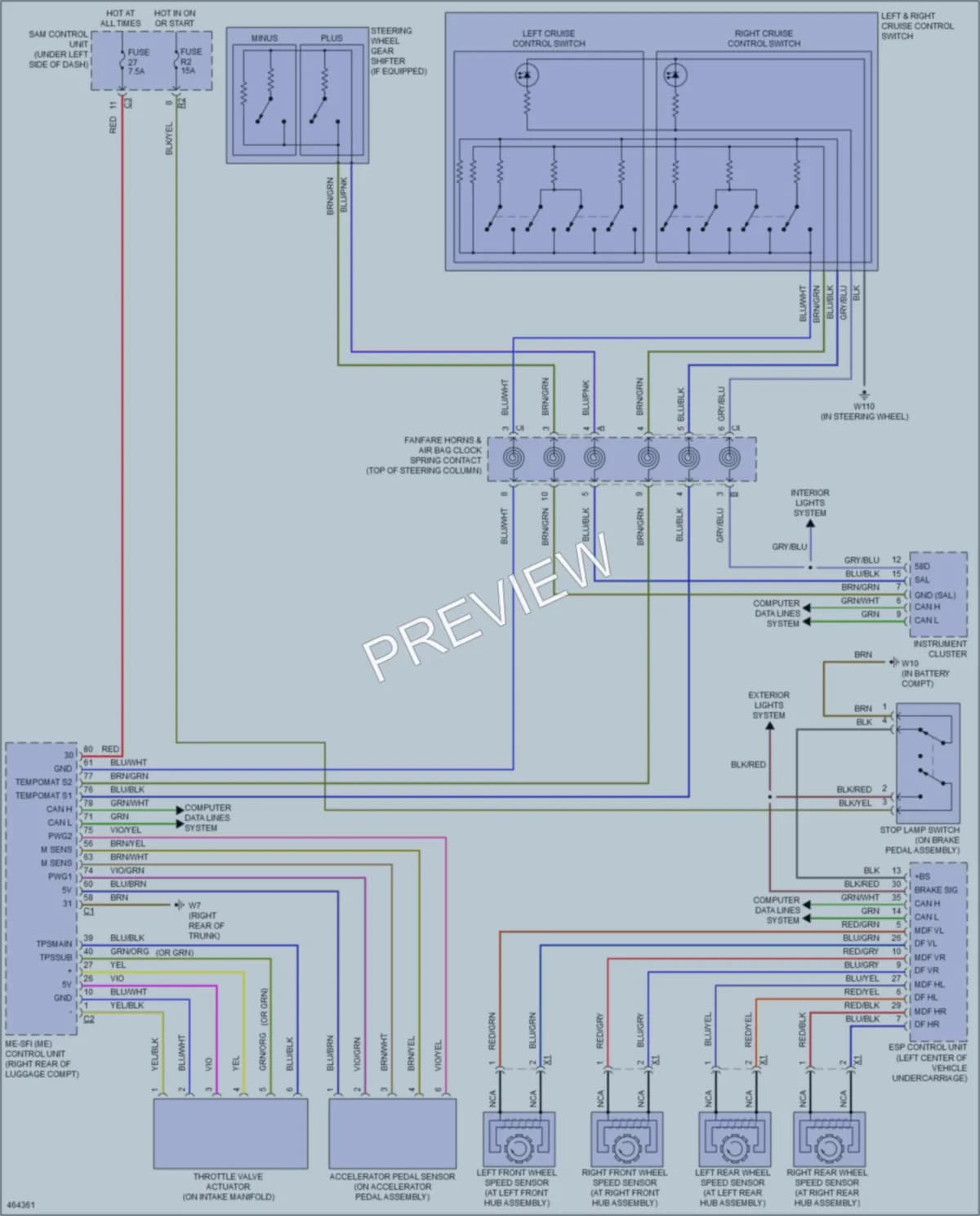 2015 Smart fortwoelectric Cruise Control wiring diagram preview