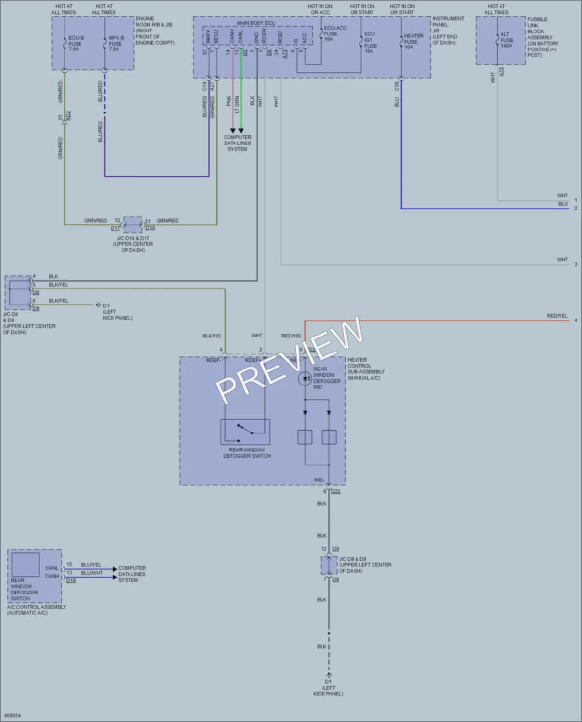 2015 Subaru BRZ Defoggers wiring diagram preview