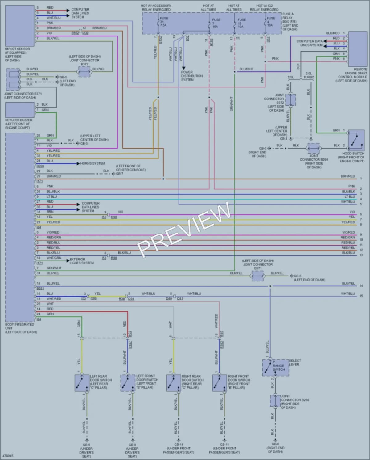 2015 Subaru Forester Power Door Locks wiring diagram preview