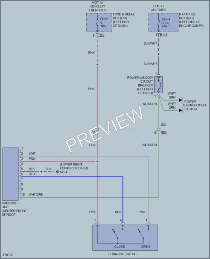 2015 Subaru Forester Power Top Sunroof wiring diagram preview