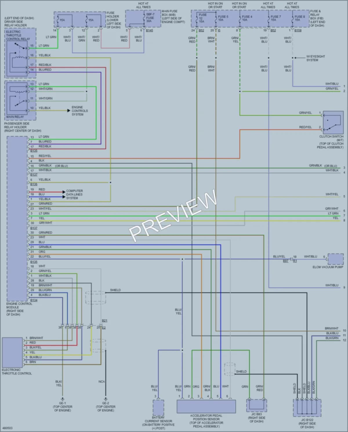 2015 Subaru Impreza Cruise Control wiring diagram preview