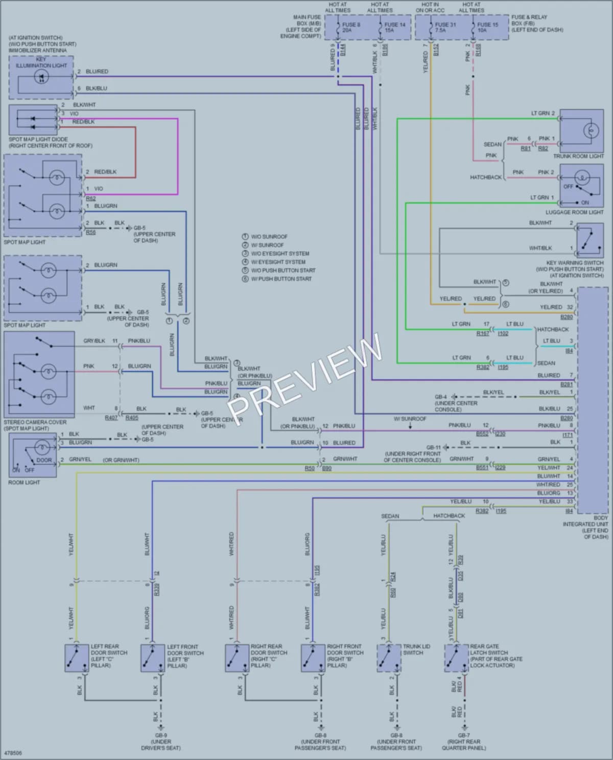 2015 Subaru Impreza Interior Lights wiring diagram preview