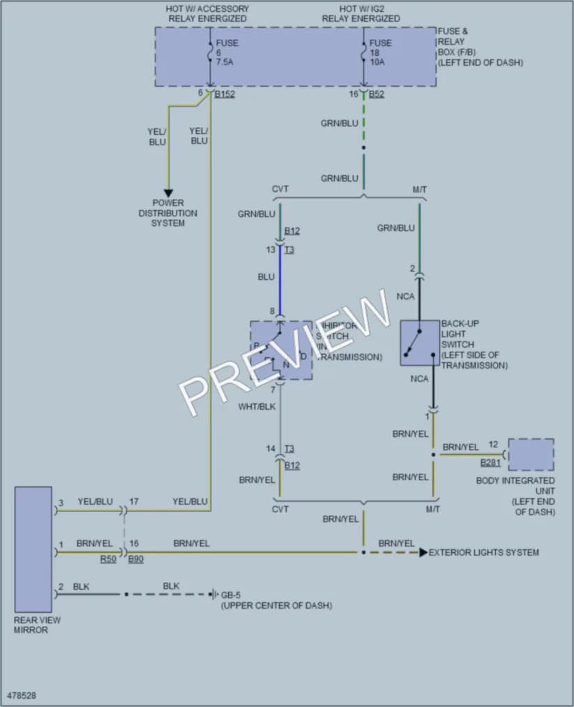 2015 Subaru Impreza Power Mirrors wiring diagram preview