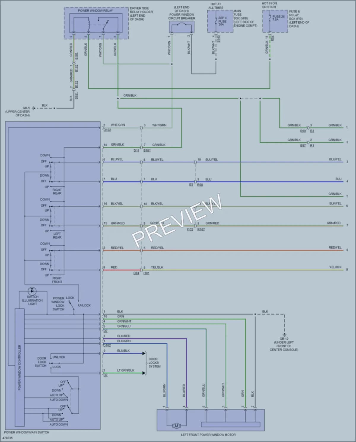 2015 Subaru Impreza Power Windows wiring diagram preview