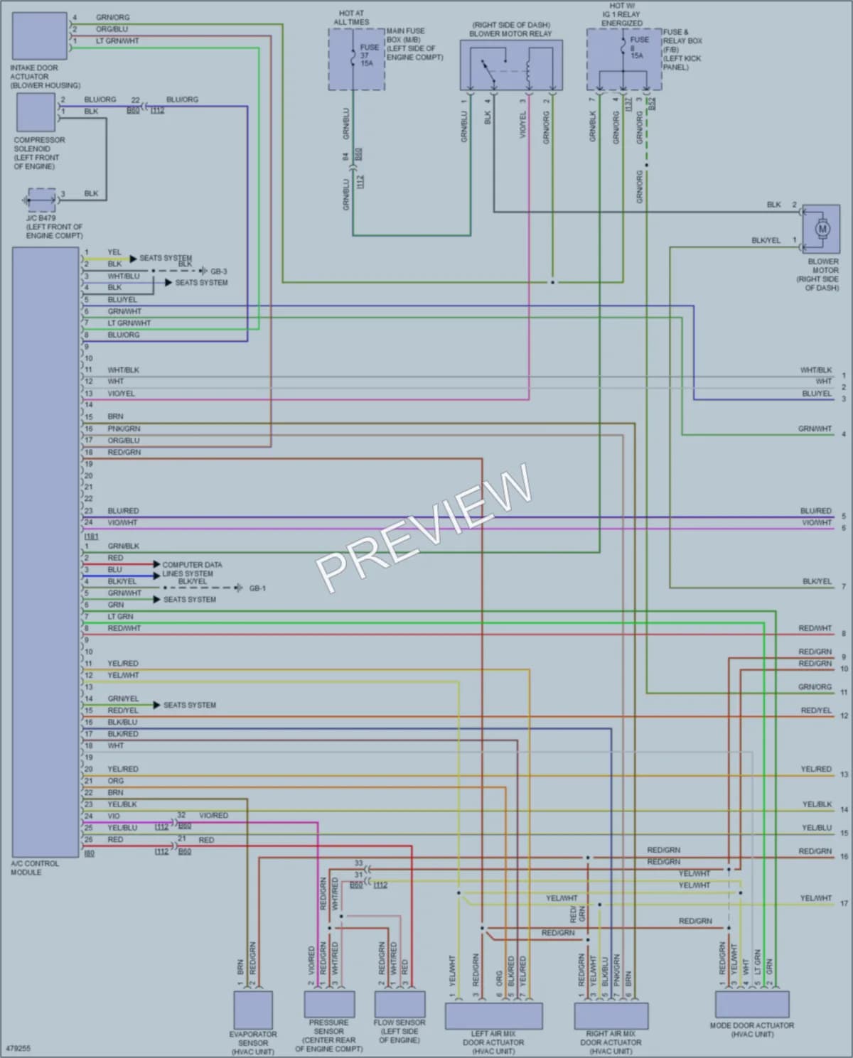 2015 Subaru Legacy Air Conditioning wiring diagram preview