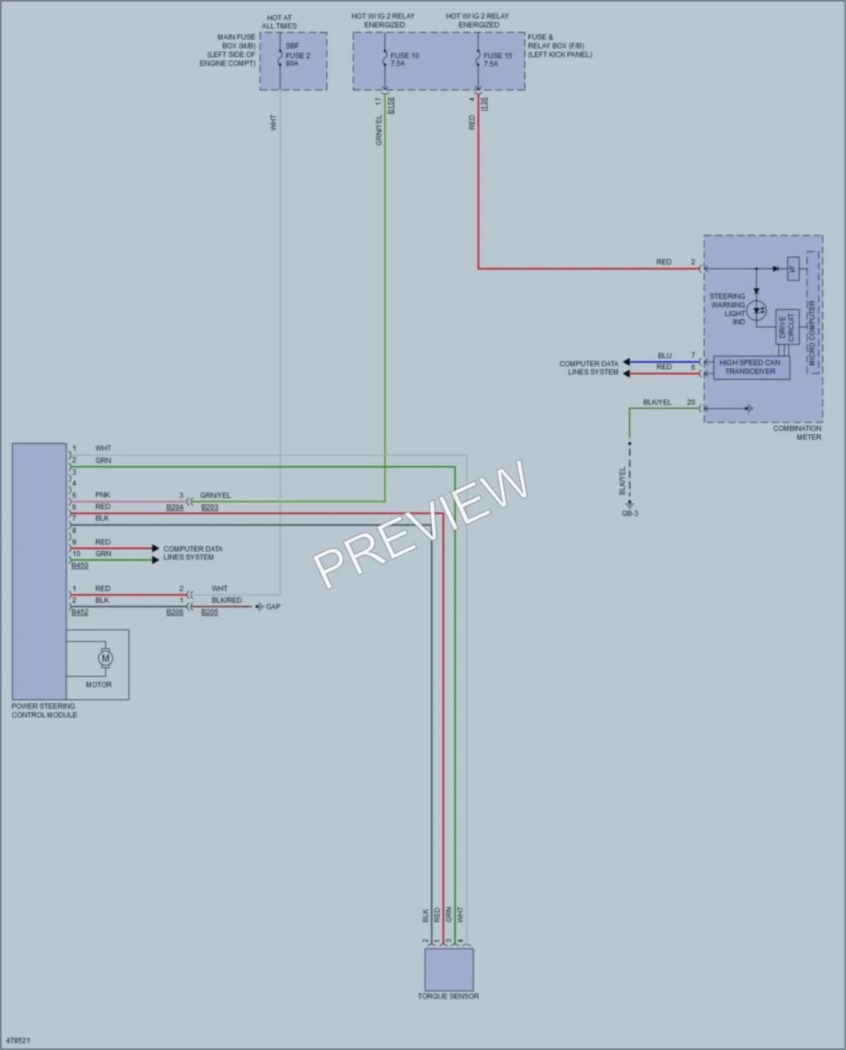 2015 Subaru Legacy Electronic Power Steering wiring diagram preview