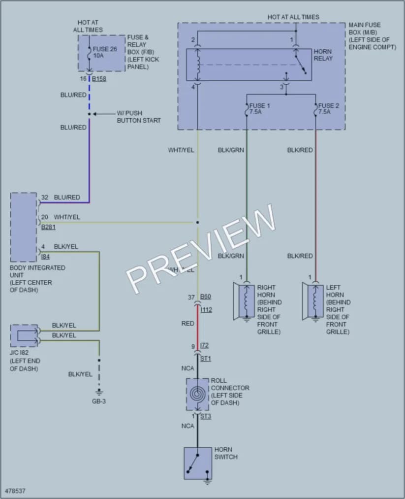 2015 Subaru Legacy Horn wiring diagram preview