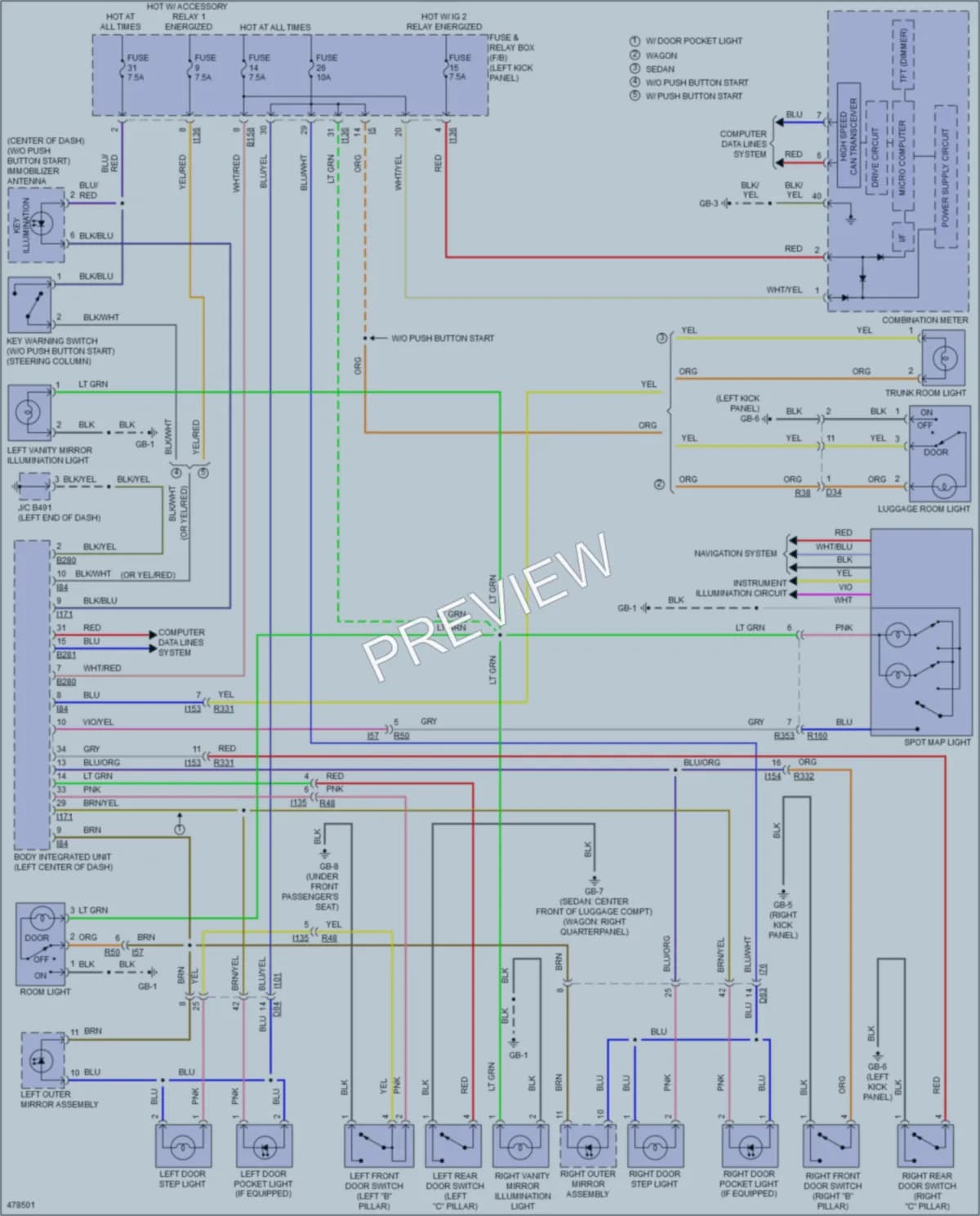 2015 Subaru Legacy Interior Lights wiring diagram preview