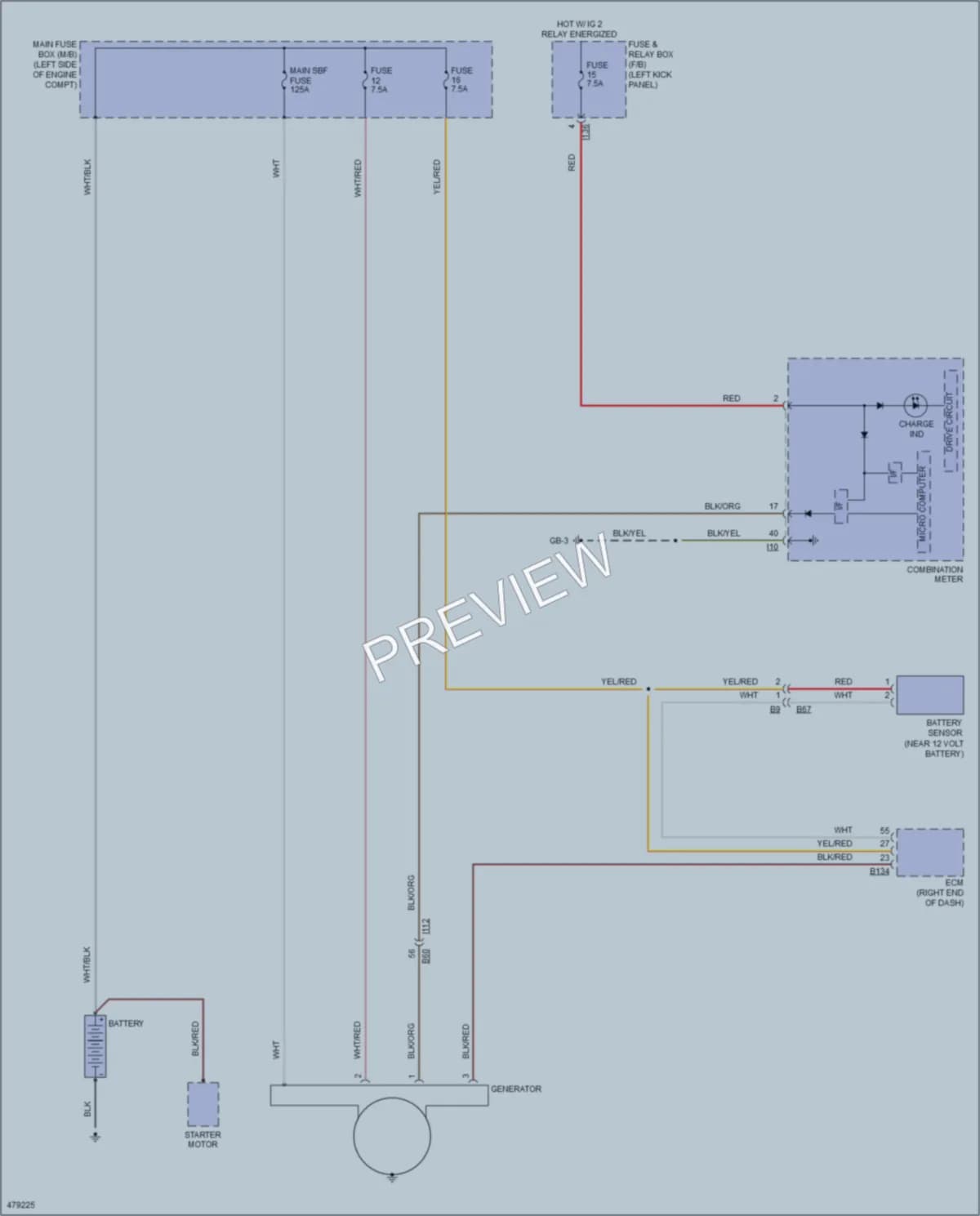 2015 Subaru Legacy Starting Charging wiring diagram preview