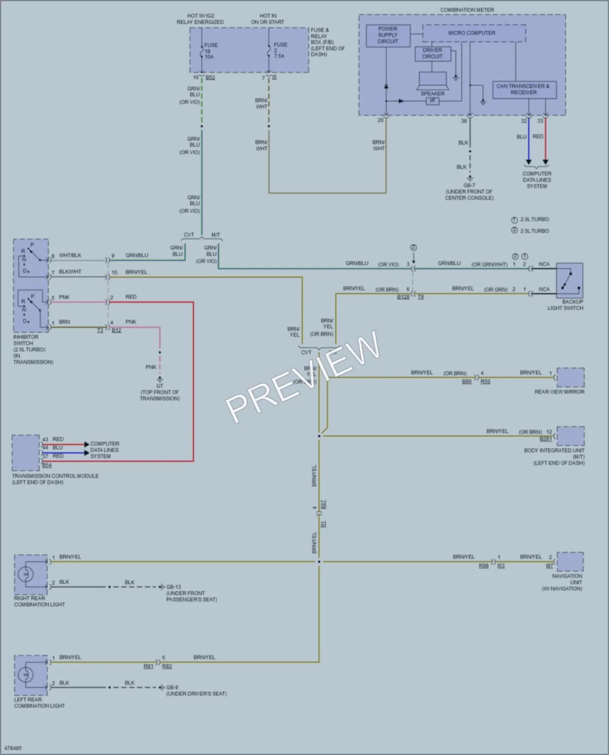 2015 Subaru WRX Exterior Lights wiring diagram preview
