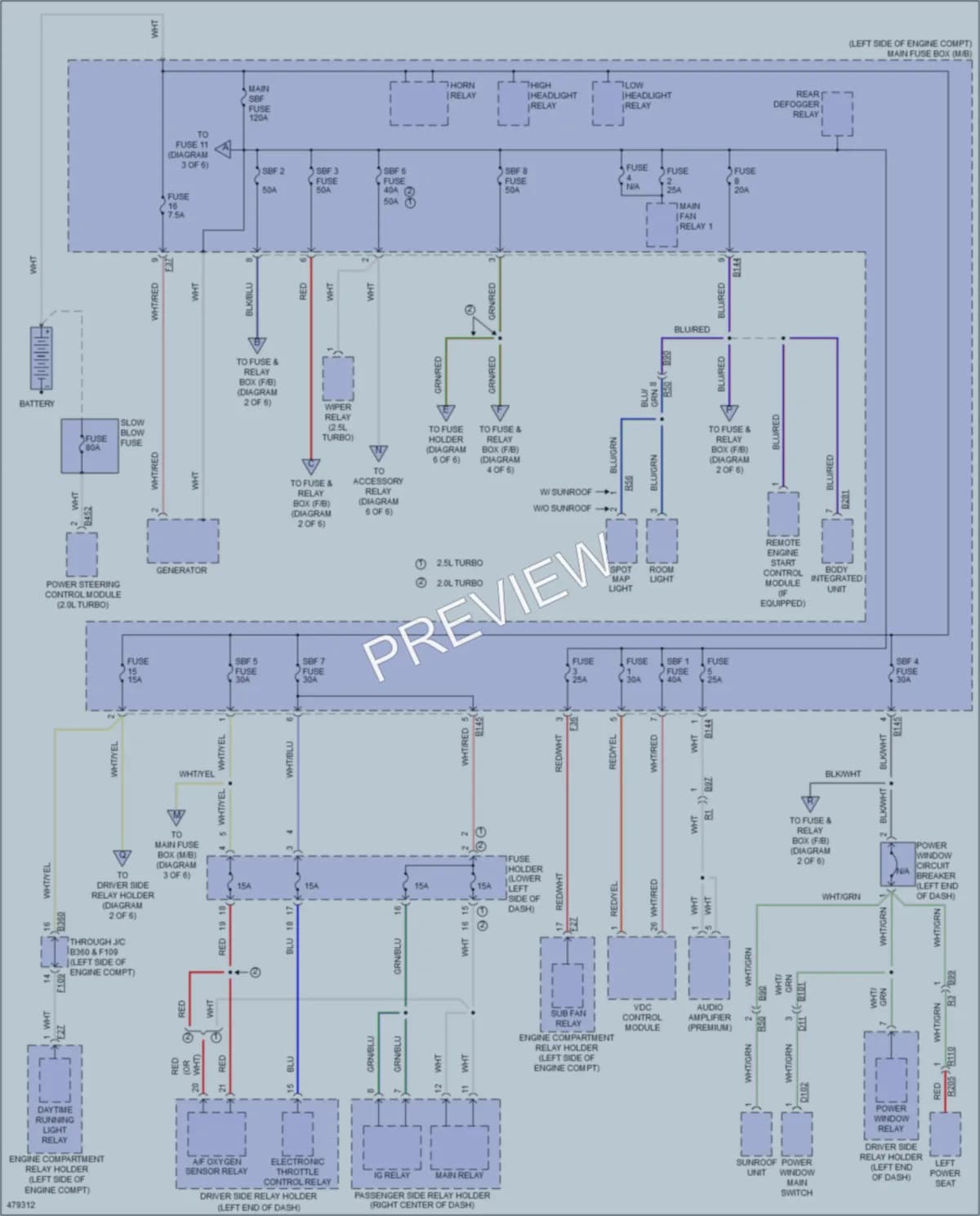 2015 Subaru WRX Power Distribution wiring diagram preview