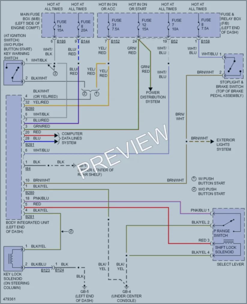 2015 Subaru WRX Shift Interlock wiring diagram preview