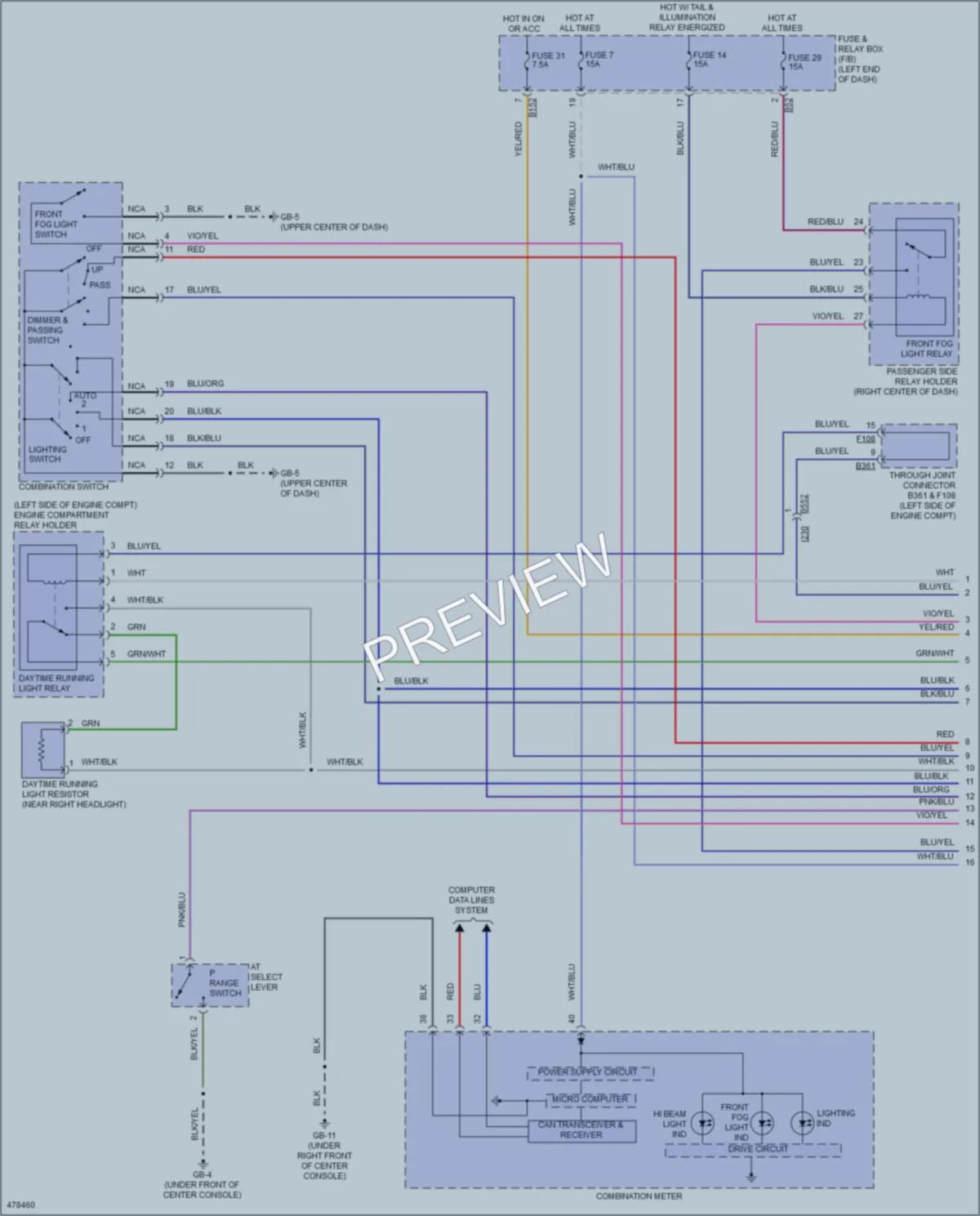 2015 Subaru XVCrosstrek Headlights wiring diagram preview