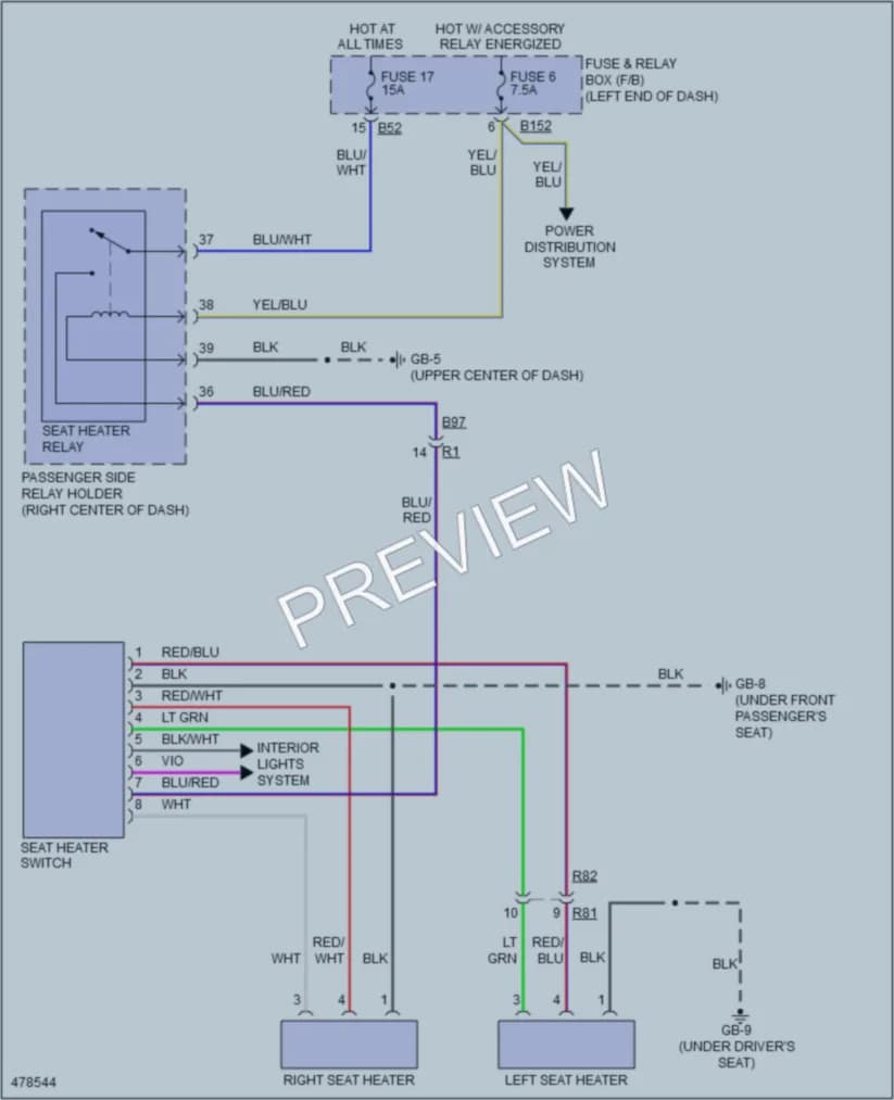 2015 Subaru XVCrosstrek Power Seats wiring diagram preview