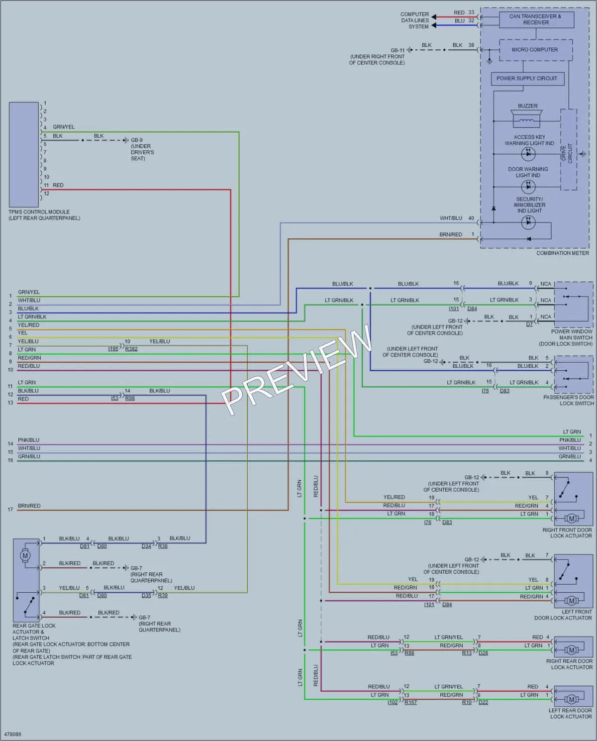 2015 Subaru XVCrosstrekHybrid Anti Theft wiring diagram preview