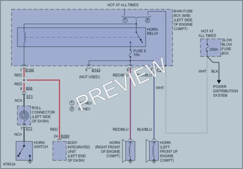 2015 Subaru XVCrosstrekHybrid Horn wiring diagram preview