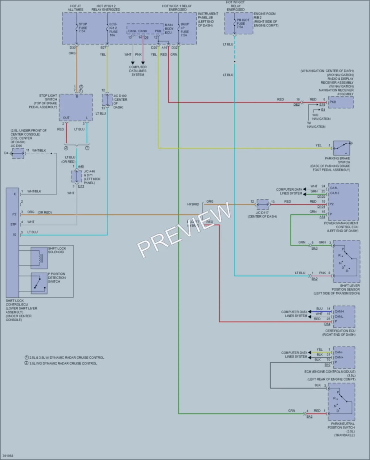 2015 Toyota Avalon Shift Interlock wiring diagram preview