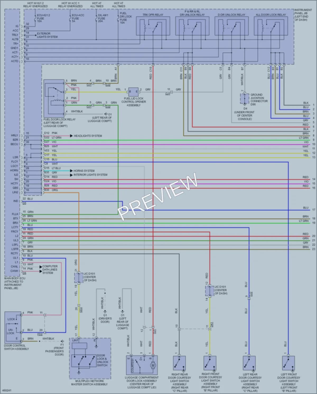 2015 Toyota AvalonHybrid Anti Theft wiring diagram preview