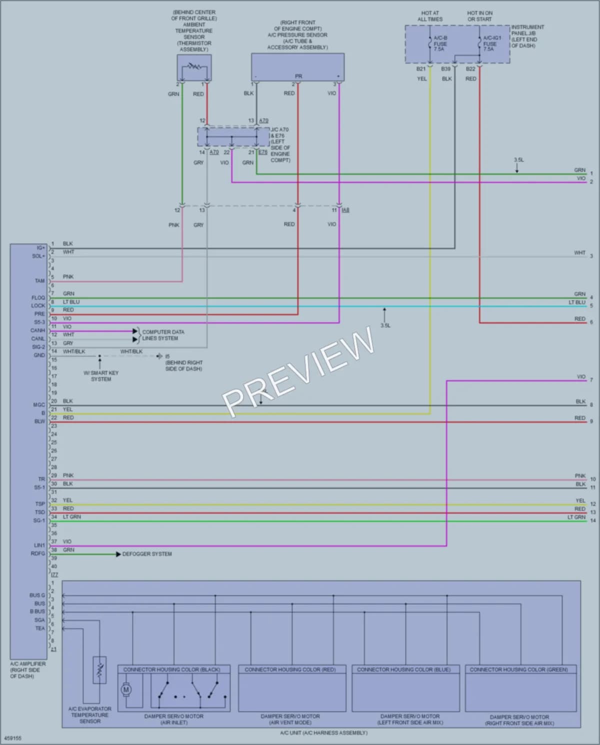 2015 Toyota Camry Air Conditioning wiring diagram preview