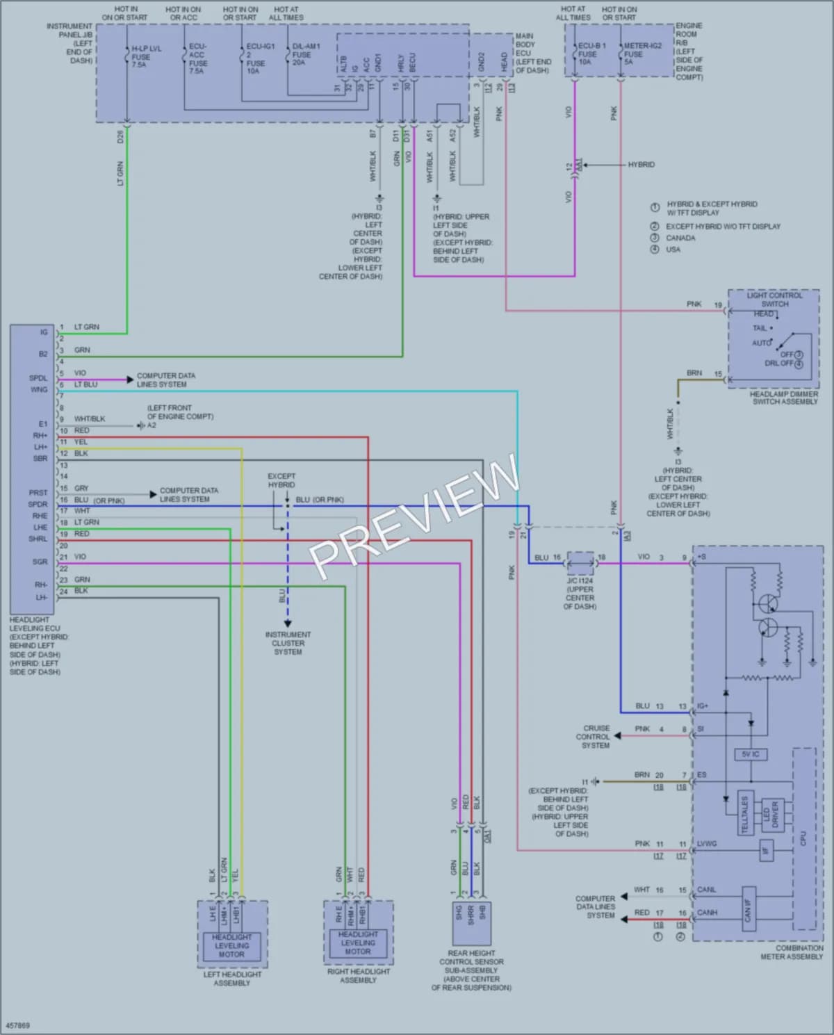 2015 Toyota Camry Headlights wiring diagram preview