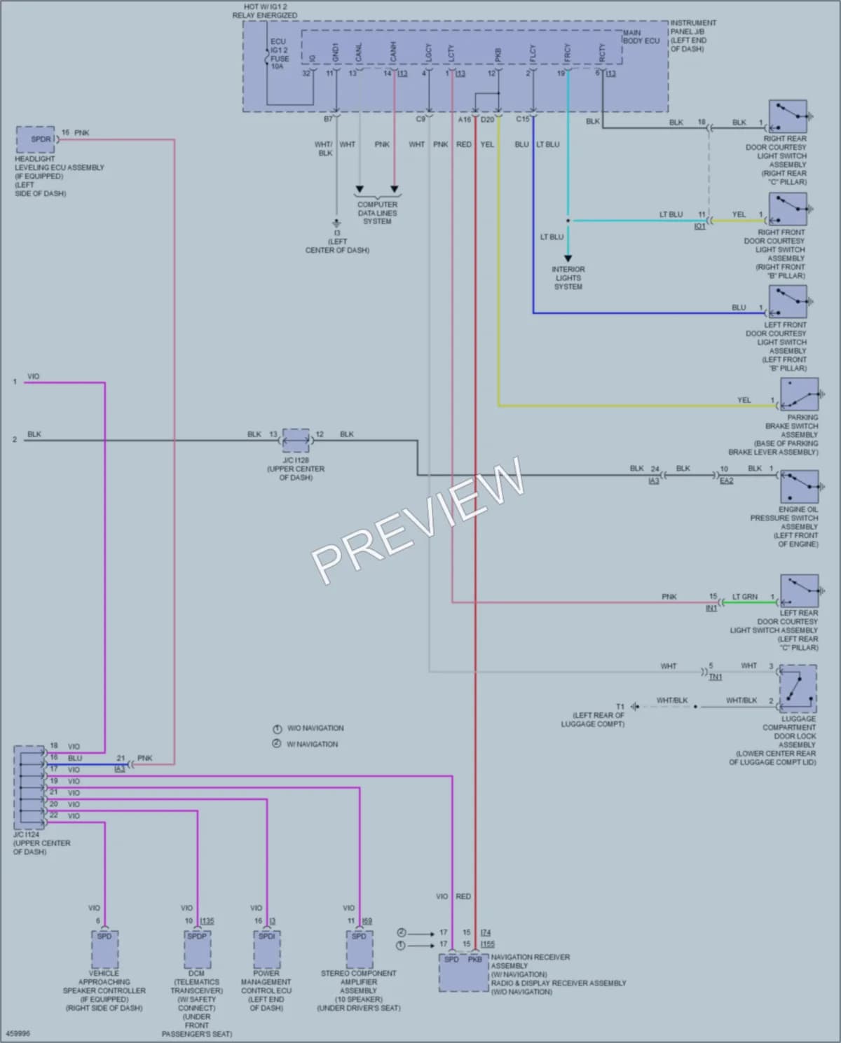 2015 Toyota Camry Instrument Cluster wiring diagram preview