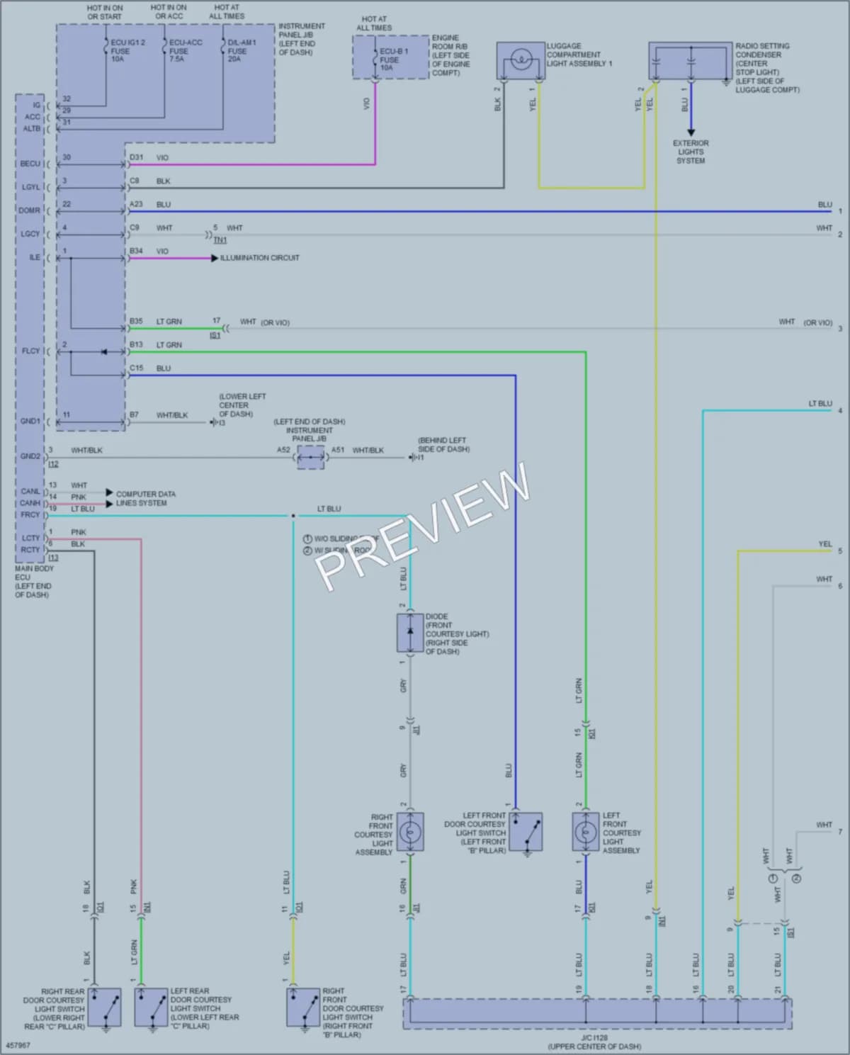 2015 Toyota Camry Interior Lights wiring diagram preview