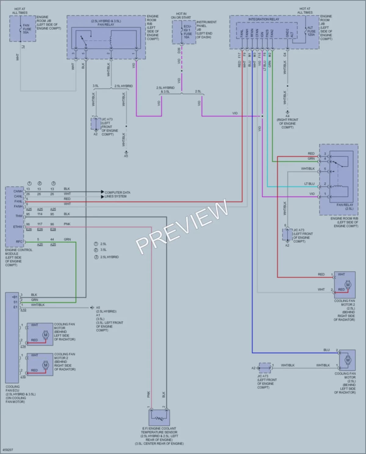 2015 Toyota CamryHybrid Cooling Fan wiring diagram preview