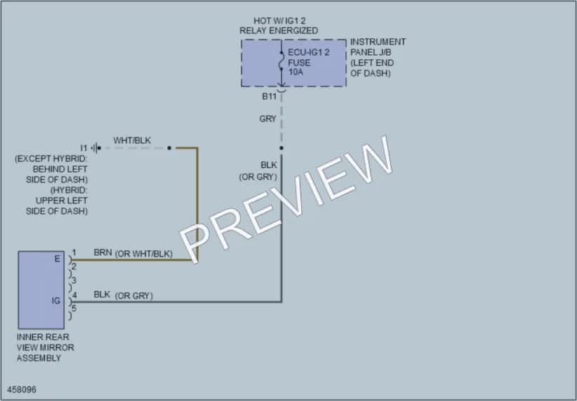 2015 Toyota CamryHybrid Power Mirrors wiring diagram preview